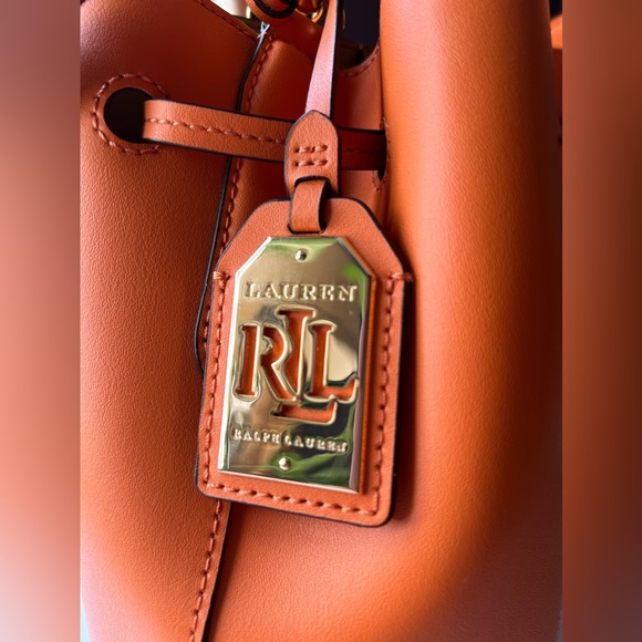 NWOT Ralph Lauren Debby Drawstring Bucket Bag Genuine Leather - Picture 5 of 8
